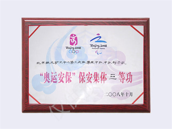 2008奥运安保集体三等功