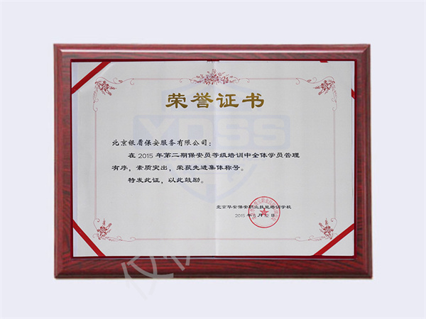 2015保安员培训先进集体