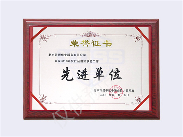 2018社会治安联防先进单位